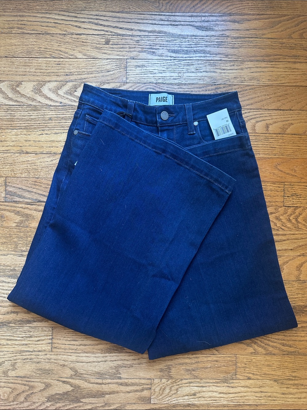 PAIGE LENNIE Wide Leg High-Rise Jeans - Dark Indigo Blue Sabine - Size 25 NWT - Picture 8 of 8